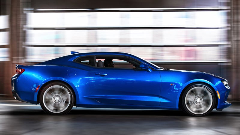 Side profile view of Chevrolet Camaro coupe