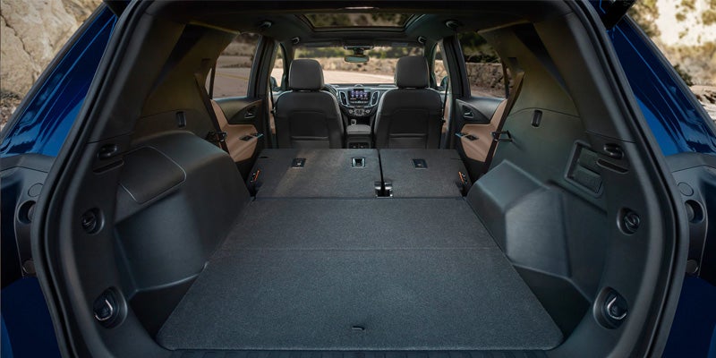 Chevrolet SUV cargo space with folded rear seats